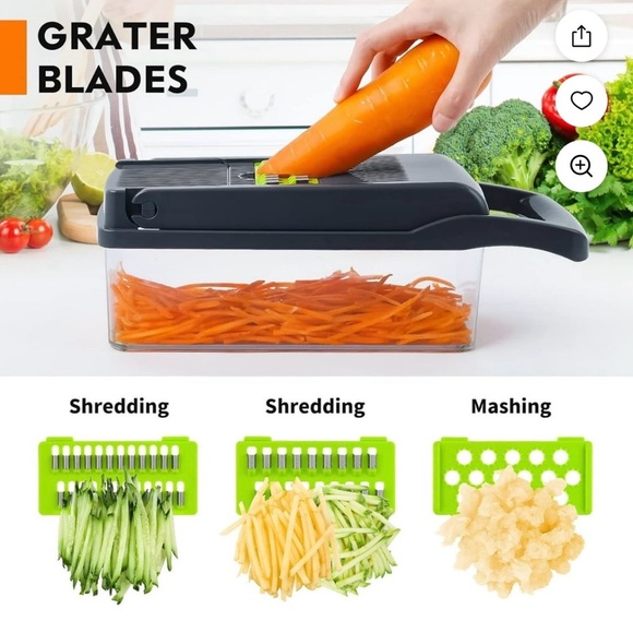 Vegetable/fruit Chopper lot of 14 pieces kitchen gadget cuts/chops/slices/dices - Picture 8 of 9